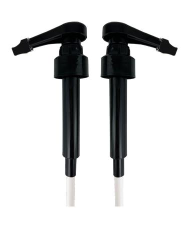 Syrup Pumps for Monin 750ml Glass Bottles with Tip Covers 2 Packs (Black)