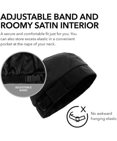 Hairbrella Premium Satin-Lined Wave Cap for Men | Durag Alternative for 360 Waves | Black X-Large - Buy Online on GoSupps.com