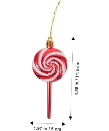 HOLIDYOYO 4pcs Lollipop Pendant Christmas Tree Hanging Peppermint Fake Christmas Candy Lollipops Red Plastic Red 11.60X5.00X1.60CM - Buy Online on GoSupps.com