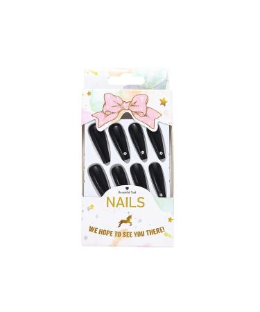 Brishow Long Pink Coffin False Nails - 24 Pcs Ballerina Acrylic Press-On Nails for Women & Girls - Buy Online on GoSupps.com