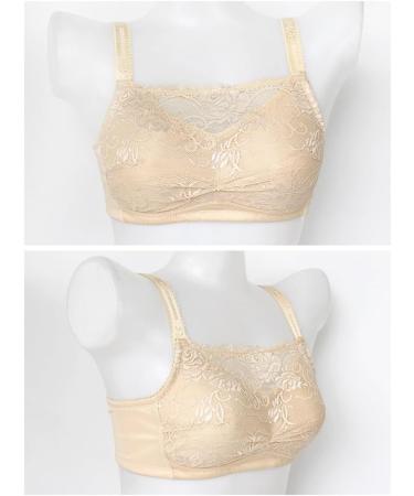 Buy Women's Post-Operation Mastectomy Bra | Silicone Breast Shapes & Lace Wireless Bralette in 38 Beige - Comfort & Style - Buy Online on GoSupps.com