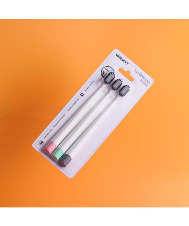 3Pcs Bamboo Charcoal Toothbrush Set for Adults | Wide Head Design | Eco-Friendly Oral Care - Travel & Home Use - Buy Online on GoSupps.com