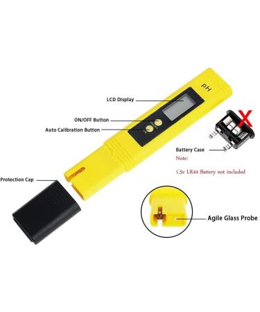 LCD PH Meter Pen of Tester Accuracy 0.01 Aquarium Pool Water Wine Urine Automatic Calibration - Buy Online on GoSupps.com