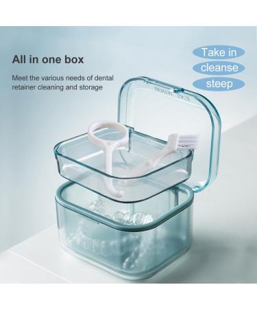 Three Layers Denture Box with Strainer Denture Box for Soaking Dentures and Storage Mouthguards Clear Dentures Braces Case for Daily Travel Cleaning(Blue) - Buy Online on GoSupps.com