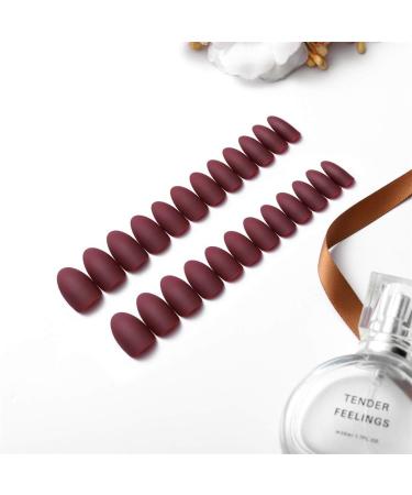 24Pcs Matte Press on Nails Red Long Fake Nails Artificial Full Cover Nails for Women and Girls (Red) - Buy Online on GoSupps.com