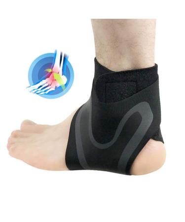 Adjustable Ankle Support Brace - Compression Wrap for Sprains Arthritis & Injury Recovery | Pain Relief Foot Sleeve - XL Black - Buy Online on GoSupps.com