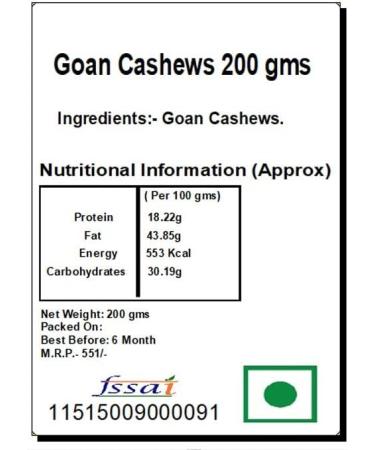 Jaiccha Ghasitaram Rakhi Gifts for Brothers Rakhi Dryfruits - Goan Cashews 200 GMS in Black Paper Pouch with Rudraksh Rakhi - Buy Online on GoSupps.com
