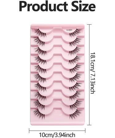 10 Pair False Eyelashes Reusable Thin Half False Eyelashes with Transparent Box Easy to Apply and Remove Fiber Natural False Eyelashes for Time-Saving Gift for Mom Grandma Wife Daughter(size:A) - Buy Online on GoSupps.com