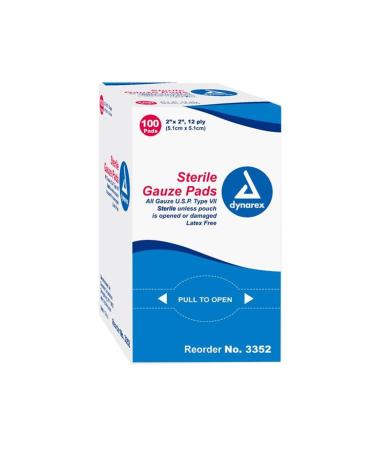 GAUZE PADS ST 2X2 12PLY ***DYN 100