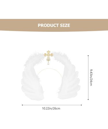 Wedding Headband White Angel Wing Headbands Dress up Fancy Cosplay Party Costume Headpiece for Women Bridal Wedding Christmas Hair Accessory Virgin Headpiece - Buy Online on GoSupps.com