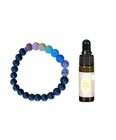 Elastic Lava Stone Bracelet with Rosehip Oil Absorbs Essential Oil Blend