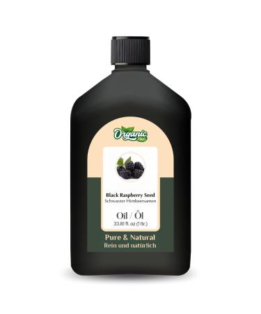 ORGANIC ZING Organic Zing Black Raspberry Seed Oil (Rubus Occidentalis) - Pure and Natural Carrier Oil for Skin and Hair Care - 1000 ml