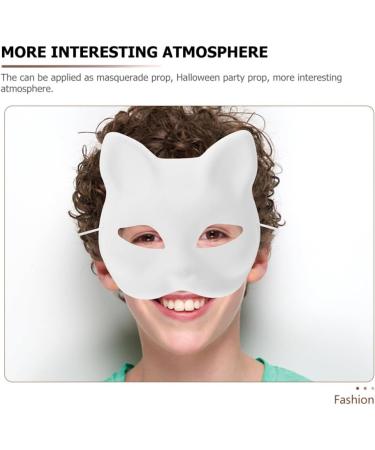 Imikeya White Hand-Painted Masquerade Masks - Perfect for Decorating & Crafting | Empty Carnival Cat Masks - Buy Online on GoSupps.com
