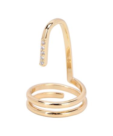 Fingernail ring for women and girls fashionable decorative nail ring fingertips-jewelry-nail art ring manicure ring nail art accessories (3050gold)