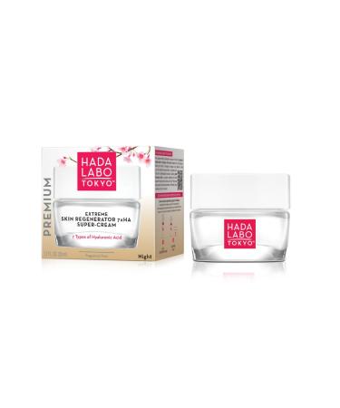Hada Labo Tokyo Premium - Extreme Skin Regenerator Super Cream Night Cream with 7 types of Hyaluronic Acid 50 ml Jar (Pack of 1)