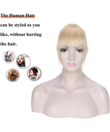 Elailite Real Human Hair Fringe Clip in Extensions - #24 Natural Blonde Neat Bangs for Women - Buy Online on GoSupps.com