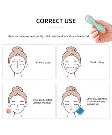 Oil-Absorbing Volcanic Face Roller for Oily Skin Control - Reusable Facial Skin Care Tool (Black/White) - Buy Online on GoSupps.com