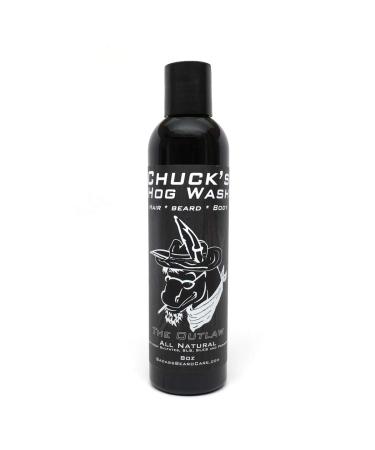 Chuck's Hog Wash - All Natural Beard and Body Wash - The Outlaw Scent  8 oz - Leaves Your Beard Softer Than its Ever Been and is Suitable for Daily Use The Outlaw 8 Ounce