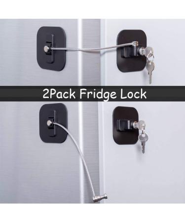 Fridge Lock 2 Pack Refrigerator Lock with Keys Freezer Lock and Child Safety Cabinet Lock (Fridge Lock-Black) - Buy Online on GoSupps.com