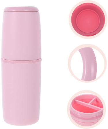 Portable Toothbrush Storage Box - Tovinanna Multi-Purpose Travel Cup & Case | Pink Toothbrush Holder 20.5x6cm - Ideal for On-the-Go Hygiene - Buy Online on GoSupps.com