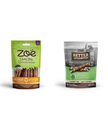 Zoe Dental Sticks and Better Than Rawhide Twists for Dogs | Cinnamon + Mint Flavor