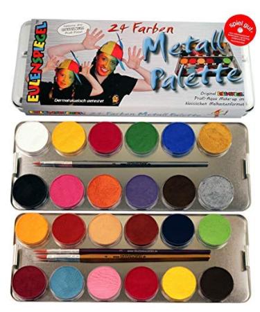 Eulenspiegel - Make-up palette 24 colours 3 professional brushes and make-up sponges