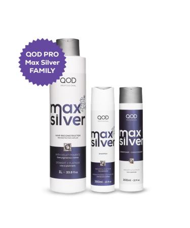 QoD Max Silver Conditioner 300ml - Violet Pigments for Blonde Streaked & Gray Hair - Prolong Smoothness for Straightened Hair - Buy Online on GoSupps.com