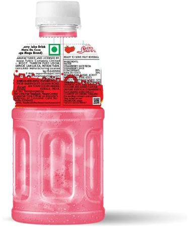 Mogu Mogu Strawberry Juice with 25% NATA De Coco | Energy Booster Drink | Full of Fruit Fibres | No Added Preservatives and Colours -300ml (Pack of 6) - Buy Online on GoSupps.com