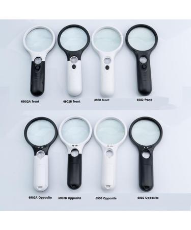Large Magnifying Glass with Light 10X 20X 45X Handheld Illuminated Magnifier with 3 LED Lights UV Light Storage Bag Clean Cloth for Seniors Reading Inspection (White and blackmodel) - Buy Online on GoSupps.com