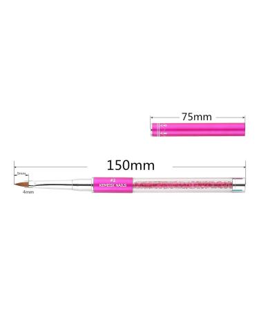KEMEISI Rhinestone Metal Handle Kolinsky Acrylic Nail Brush - Size 2 - Salon Quality 3D Art Nails Design - Pack of 1 - Buy Online on GoSupps.com