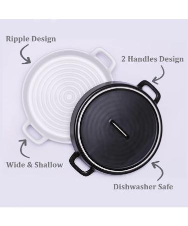 BiteKing Ceramic Cat Bowl - Whisker Fatigue Relief Dish for Cats - Shallow Wide Feeding Plate for Kittens - 2 Pack (Dark Green & White) - Buy Online on GoSupps.com
