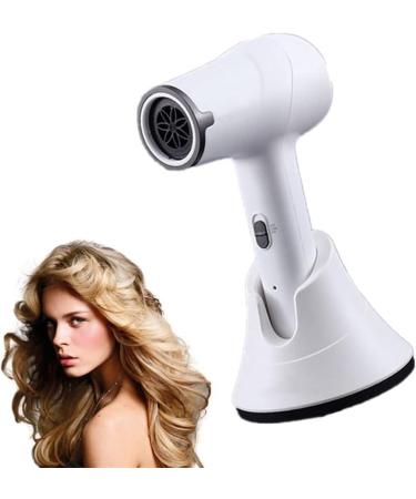 Hair Dryers Rechargeable Hair Dryer Hot & Cold Air Hairdryer with Nozzle & Charging Base for Travel School Outdoor Indoor