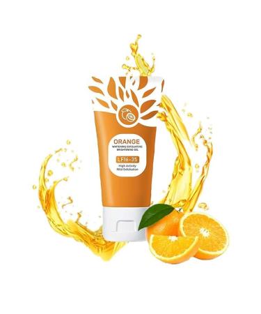 Gmeelan Orange Exfoliating Whitening Gel Scrub 2-Pack - Brightening Facial Cleanser with Vitamin C Dark Spot Treatment for Face & Body Complete 2-Bottle Skincare Course (1 PCS) 1.7 Fl Oz (Pack of 2)
