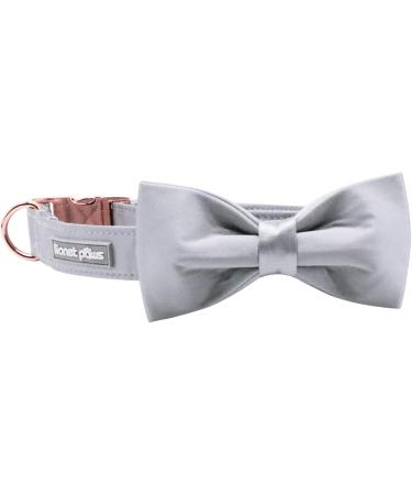 Lionet Paw's Comfortable Silk Gray Dog Collar with Removable Fly - XS for Puppies & Cats (Neck 20-30cm) | International Shipping - Buy Online on GoSupps.com