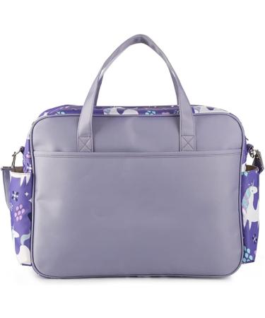 Kamay's Waterproof Purple Unicorn Diaper Bag | Lightweight Mummy Shoulder Tote with Changing Mat - Buy Online on GoSupps.com