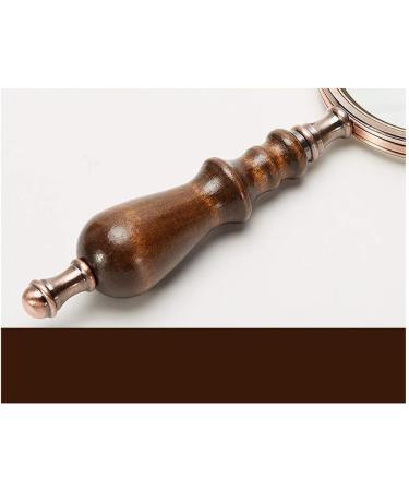 Glass 10 Times High-Grade Retro Wooden Handle Portable Children Students Elderly Reading Recognition Maintenance Elderly Glass HD Lens 90MM Good Times - Buy Online on GoSupps.com