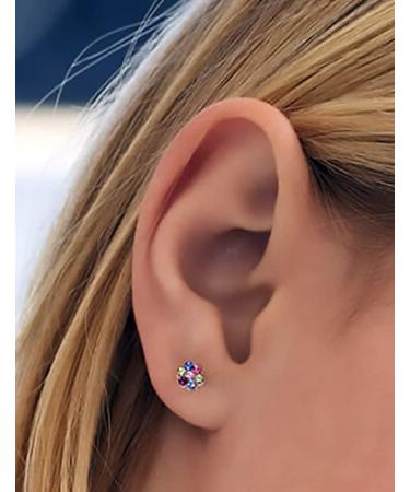 Blomdahl Medical Plastic 5mm Swarovski Crystal Daisy Earrings - Hypoallergenic for Sensitive Ears - Buy Online on GoSupps.com