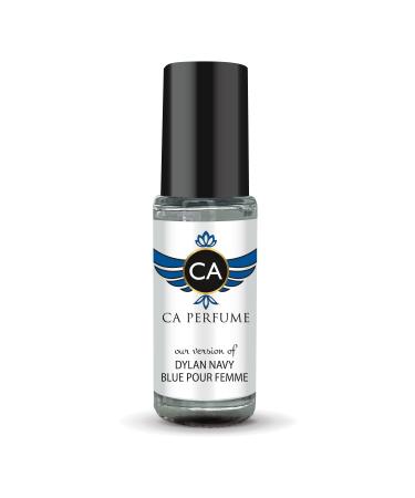 CA Perfume Impression of Dylan Navy Blue Pour Femme For Women Replica Fragrance Body Oil Dupes Alcohol-Free Aromatherapy Sample Travel Size Concentrated Long Lasting Attar Roll-On 0.14 Fl Oz/4ml-X1