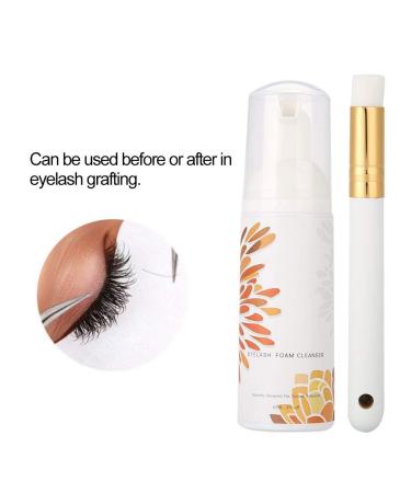 60ml Professional Eyelash Foam Cleaner Set - Tearless Eyelash Extension Cleaning Brush & Foam - Buy Online on GoSupps.com