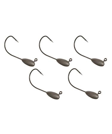 Reaction Tackle Tungsten Tube Jig Heads- 5-Pack- for Bass Fishing - Tube Bait Hooks Silver 3/16 oz