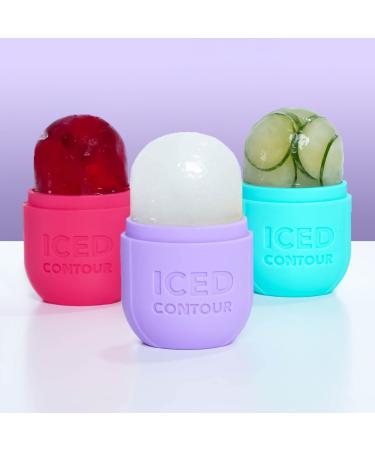 Iced Contour Ice Roller for Face and Eyes - Neck Cold Therapy for Injuries - Skin Care Massager for Fine Lines, Pores, Acne - Purple - Buy Online on GoSupps.com