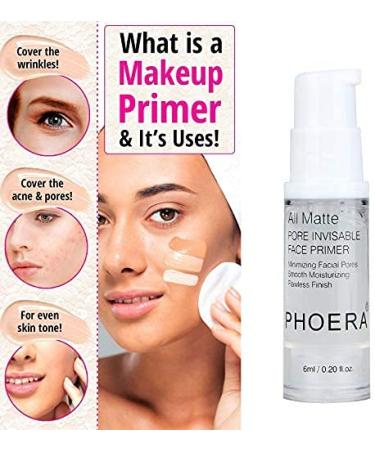 Phoera Full Coverage Foundation Soft Matte Oil Control Concealer 30ml, 24HR Long Lasting, with Makeup Primer for Flawless Finish - 102 Nude & Primer - Buy Online on GoSupps.com