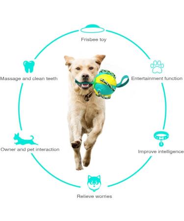 Dog balls Auto-rebound Dog Frisbee Interactive Dog Toys for Boredom Dog Birthday Present Dog Training for puppies medium & large dogs Teeth Cleaning Frisbee Dog Toy Dog Gifts (Yellow green) - Buy Online on GoSupps.com