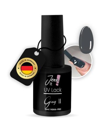 Jezz it! - Premium UV nail polish Grey_II for allergy sufferers Long-lasting gel nail polish UV & LED compatible - Made in DE