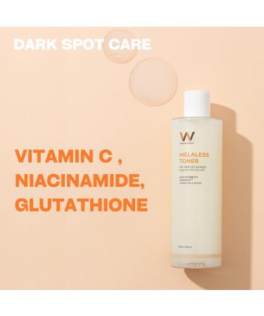 MELALESS Vitamin C Toner 8.81 fl oz | Brighten Dull Skin Improve Uneven Tone | Niacinamide Glutathione & Hyaluronic Acid | K-Beauty Radiance - Buy Online on GoSupps.com