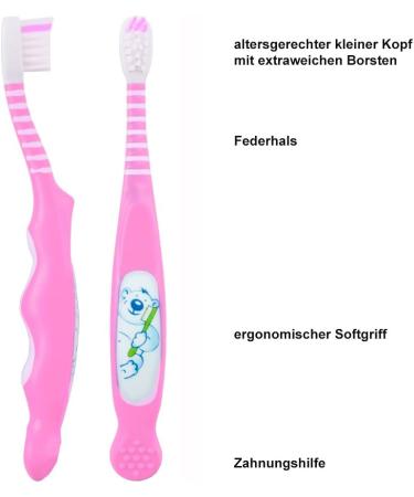 Dental Set for Kids - Complete Bear Baby Otto in Pink | Toothbrush Timer & Holder Included - Buy Online on GoSupps.com