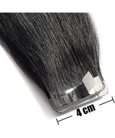 Elailite 20pcs Tape In Extensions - Real Remy Human Hair 60cm 50g Invisible Hair Extensions #01 Pechschwarz | Shop Now for International Shipping - Buy Online on GoSupps.com