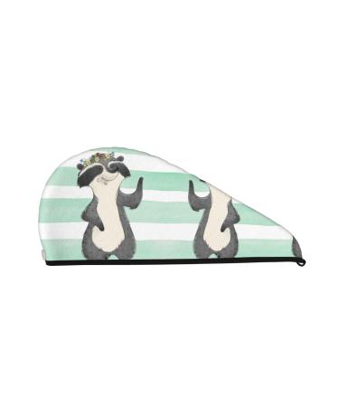Cute Raccoon Microfiber Hair Towel Soft Super Absorbent Hair Towel Wrap for Women Coral Velvet Quick Dry Hair Cap for Long Curly and Thick Hair