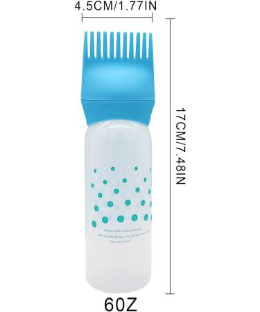 Wisylizv Scalp Applicator Comb | Bottle Applicator Brush with Graduated Scale | Hair Oiling Applicator Bottle for Hair Dye Oil Comb Precise for Scalp and Hair Care Blue - Buy Online on GoSupps.com