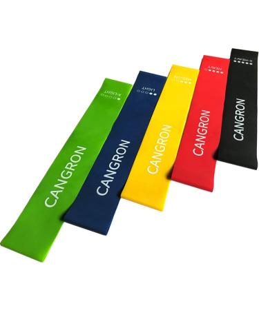CANGRON Resistance Loop Bands Set - 5pc Fitness Exercise Latex Bands for Home Workouts - Black Blue Green - International Shipping Available - Buy Online on GoSupps.com